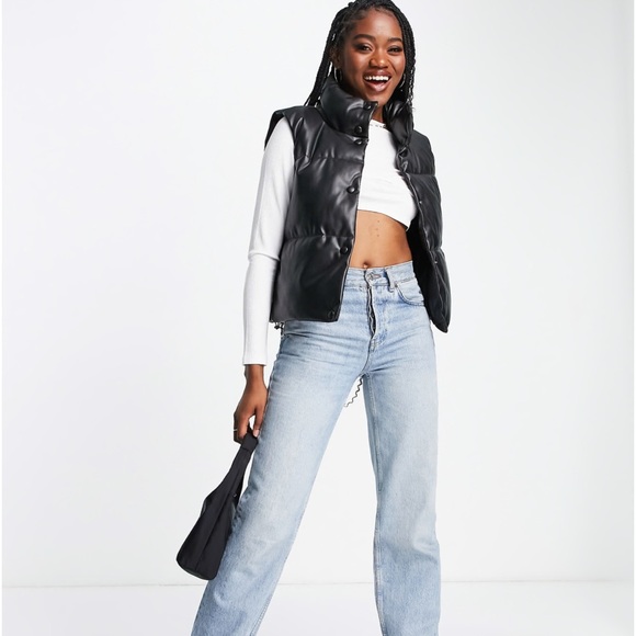 New Look Faux Leather Padded Vest - Picture 2 of 11